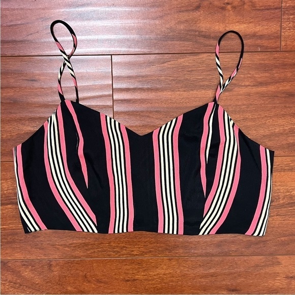 REFORMATION 90s Graphic Stripe Crepe Sweetheart Neck‎ Sleeveless Cami Crop Top 2 - Picture 2 of 7